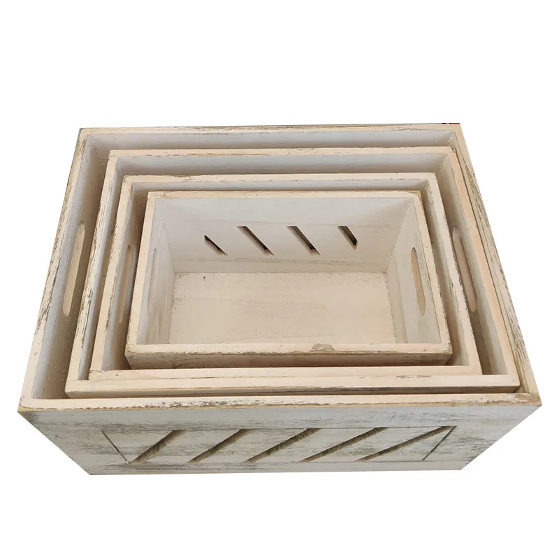 Четырехсекционный ящик для хранения, деревянный ящик для хранения, дышащий ящик для хранения с ручкой