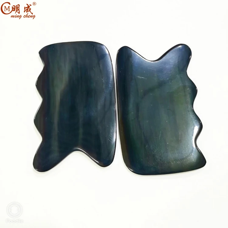 100% A grade black square groove beauty slice face back scraping slice point massage gua sha horn