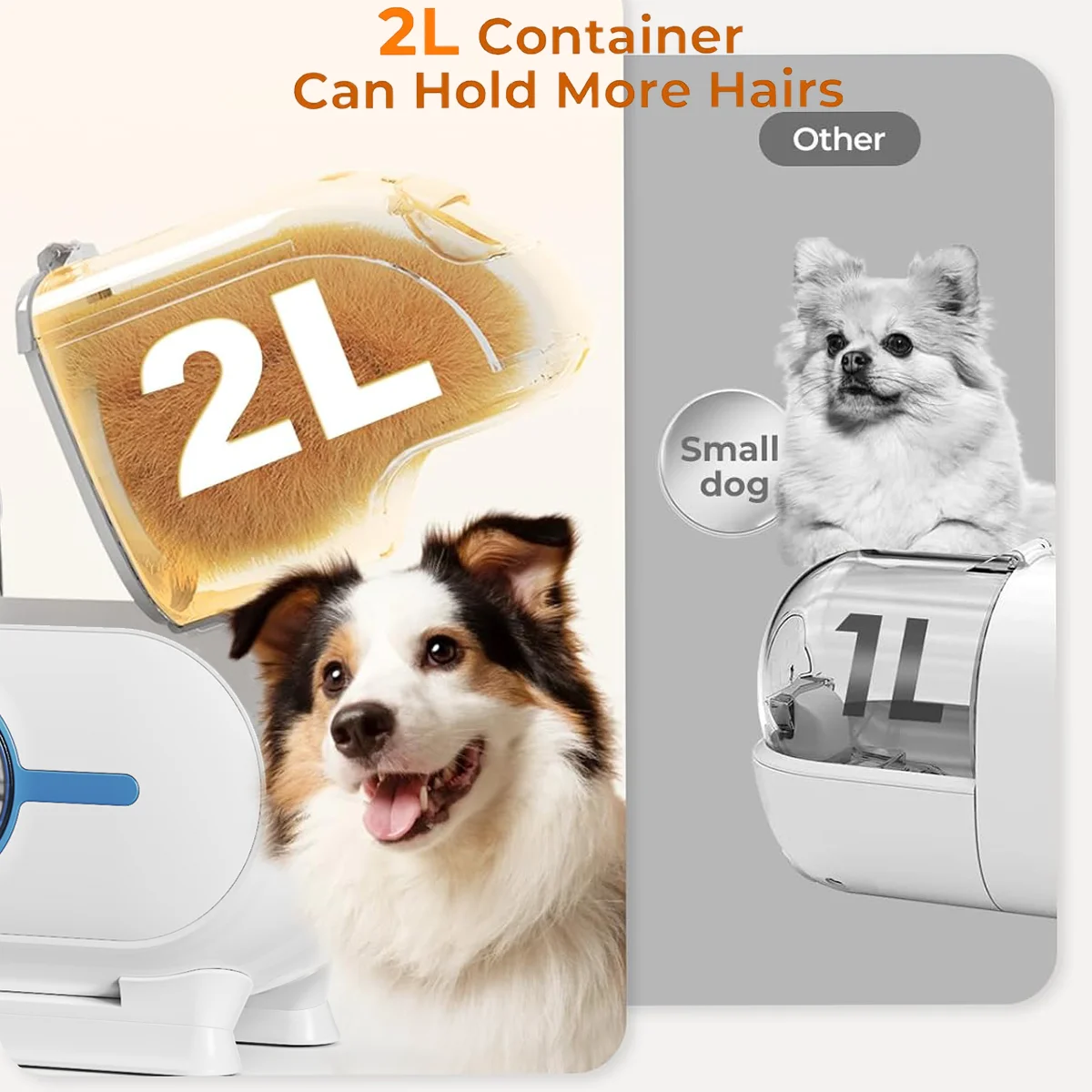 Hot sale 5-in-1 Dog Grooming Kit With Innovative Pet Vacuum Cleaner, Brush, Trimming , Crevice Tool For All Pet Hair