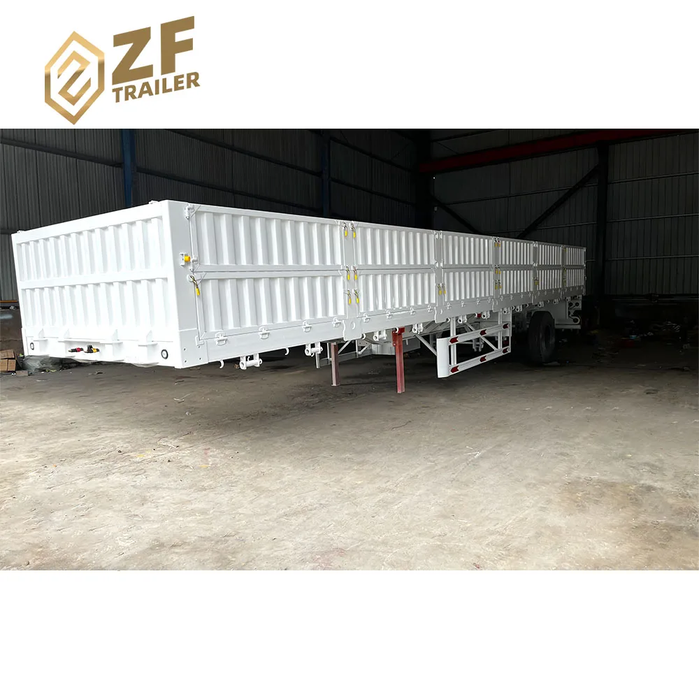 hot sale Best Price 3 Axle Loading 60 Ton Suspension Wood Transport Double Sidewall Cargo semi trailer