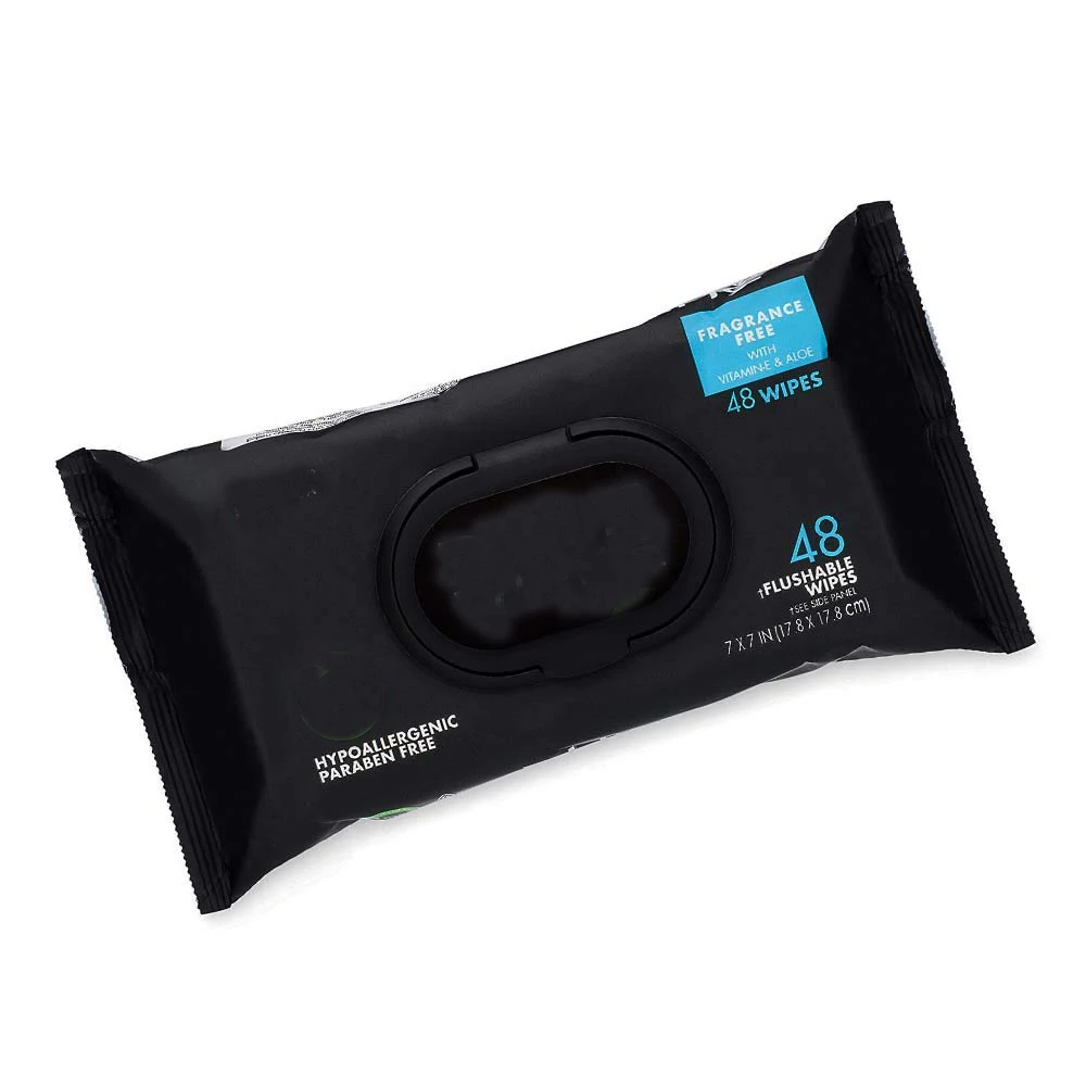 Disposable flushable wet wipes