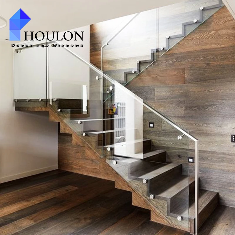 Modern Design Solid Stainless Steel Stair Railing for Balcony & Interior Spiral Staircase with Handrail