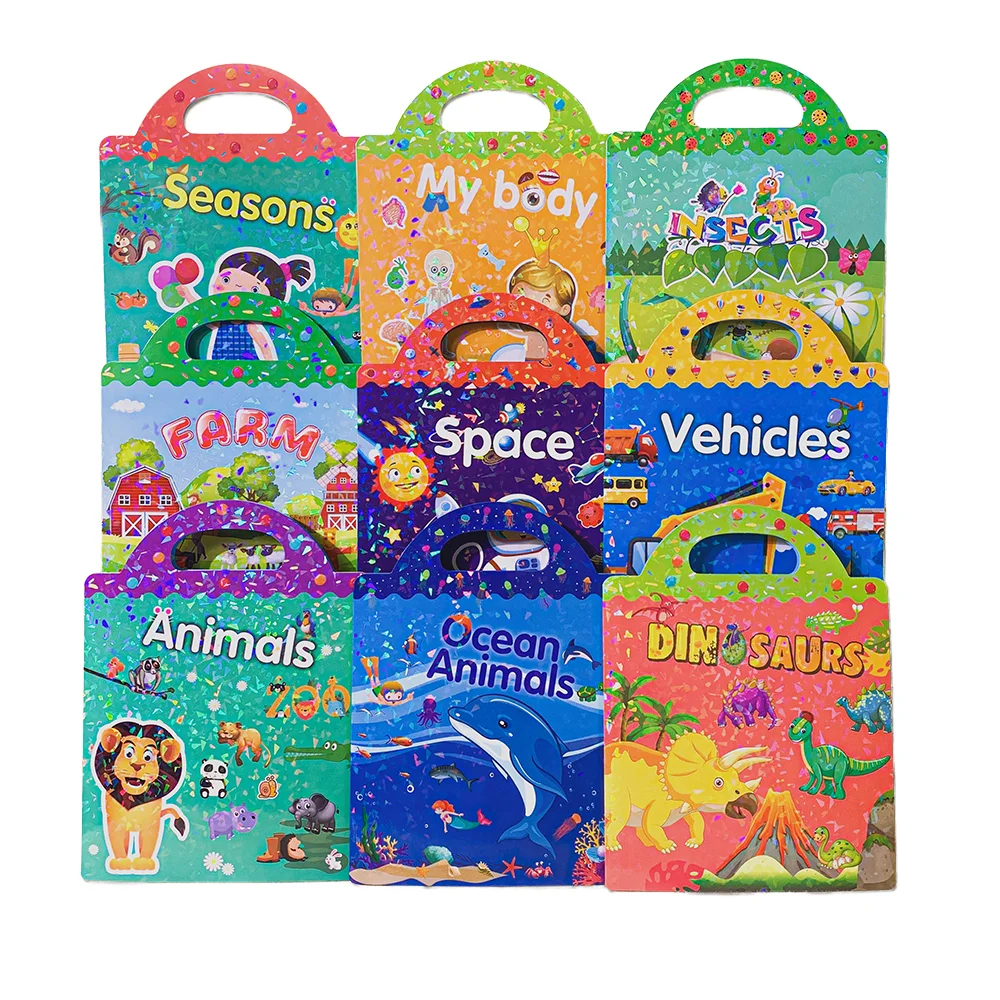 Reusable Sticker Book for Kids Sticker Books for Toddlers Age 2-4 Cute Waterproof Stickers for kids Girls Boys travel toy