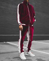 Men blank velvet sweat track suit private label custom logo velour tracksuits sweatsuit 2 two piece jogger jogging set for men