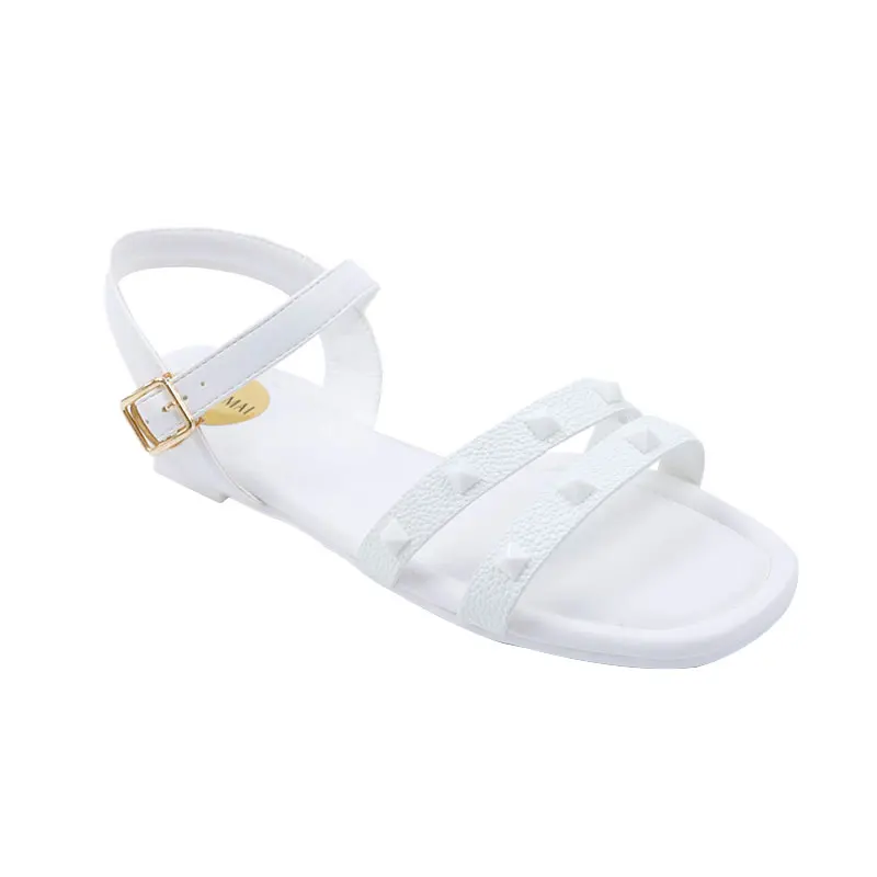 Summer Rivet Latest Trendy Ladies Sandals Non-Slip Peep Toe Female Casual Flat Beach Shoes Top Brand Women Sandals And Slippers