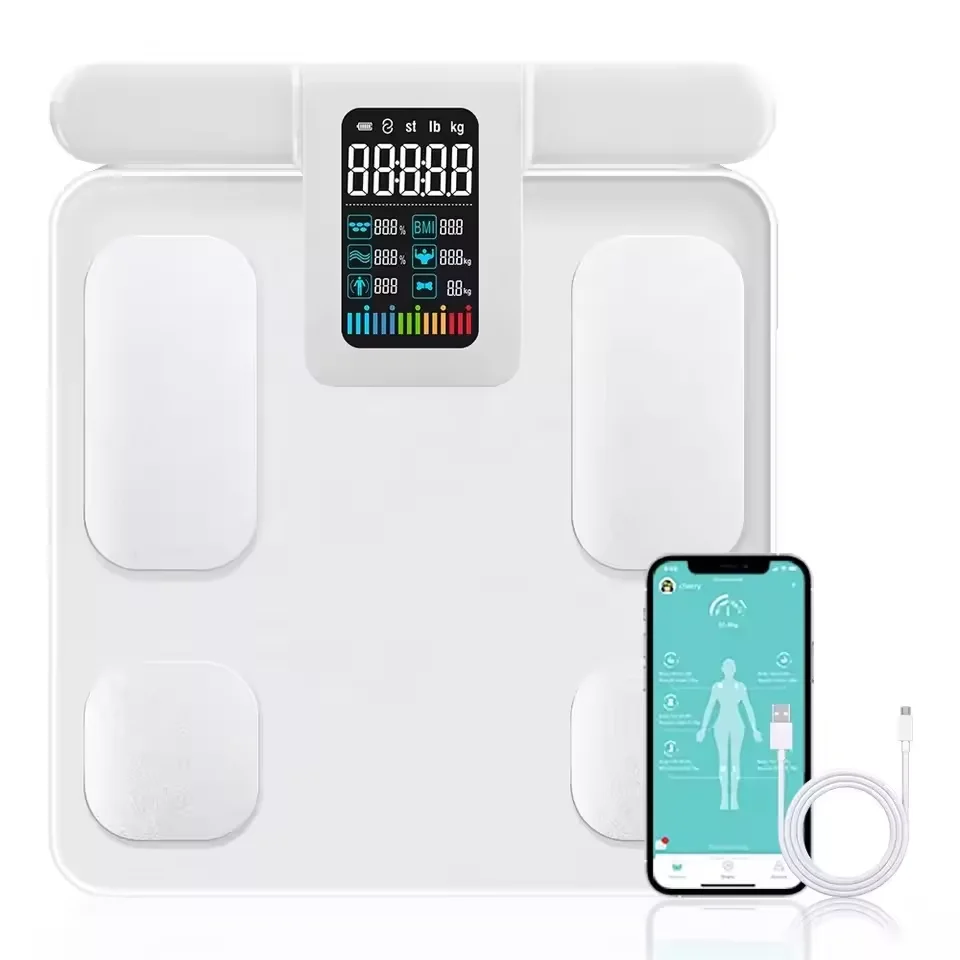8 Electrodes Smart Body Fat Scale  Analyzer Weight Scale Smart 8 Sensors Foot to Hand Measurement Fat APP Smart Scale
