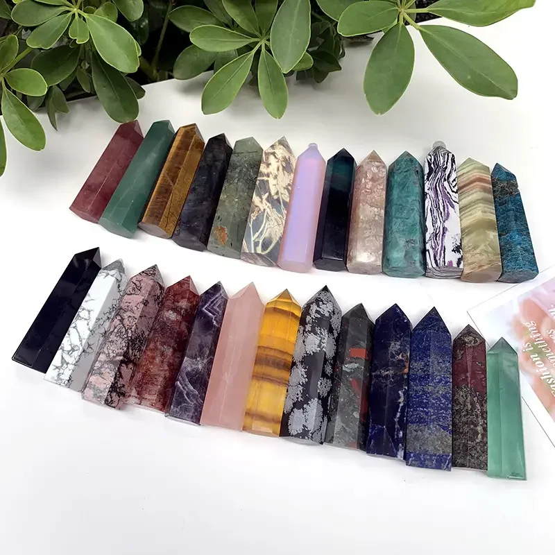 Hot sale healing stones gemstone tower bulk rose quartz amethyst natural crystal points for fengshui
