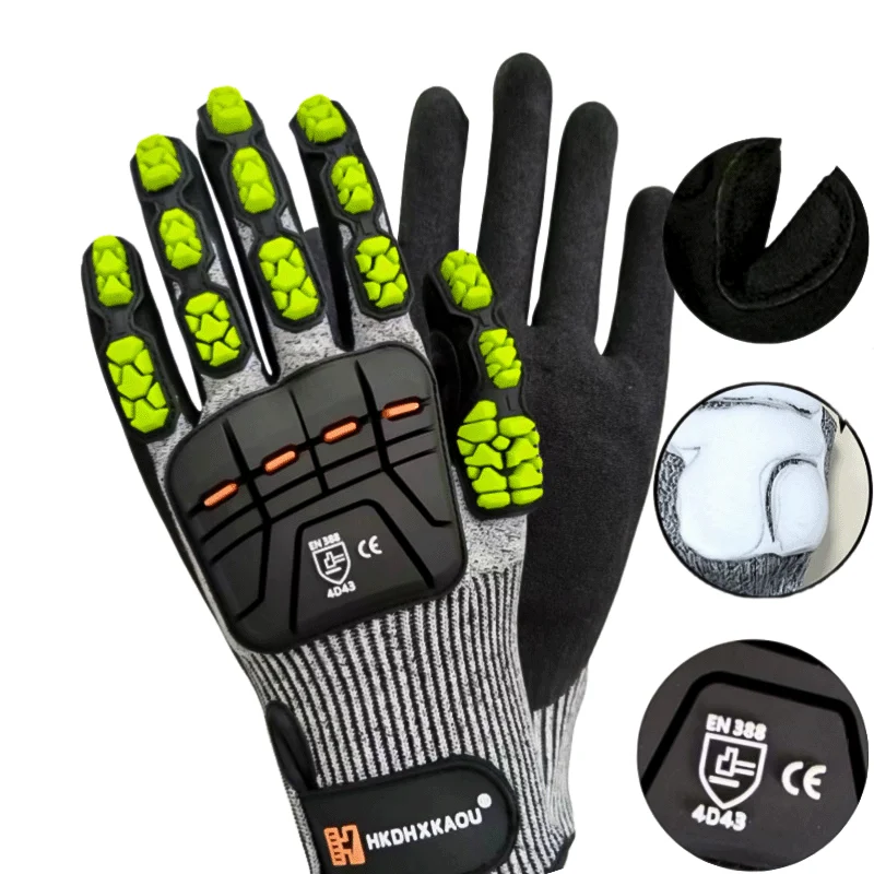 Wholesale tpr gloves Anti Impact Working Protection Gloves Industrial Cut Resistant Kong Work Gloves tpr