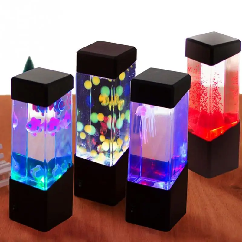 Led Jellyfish  lamp Night Light Smart Home Light Color Changing Table Lamp Aquarium Electric Mood  lights For Kids Children Gift