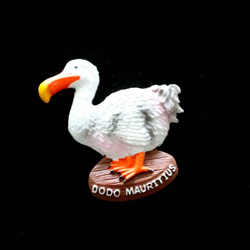 Wholesale custom design Dubai Mauritius tourist souvenir resin dodo bird refrigerator magnet