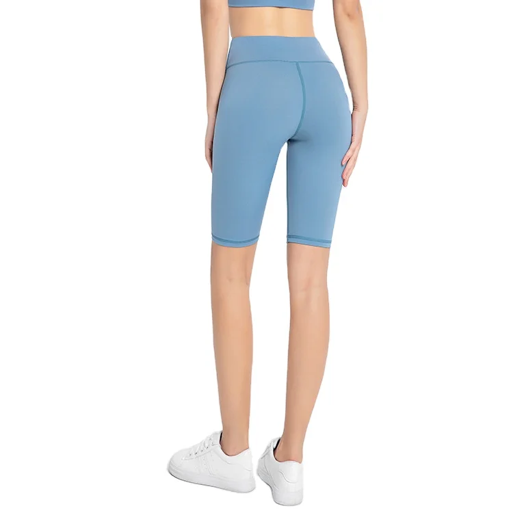 New Women Tight Fitting Five Point Yoga Pants Solid Color High Waist Yoga Shorts Running Sports Fitness Pants