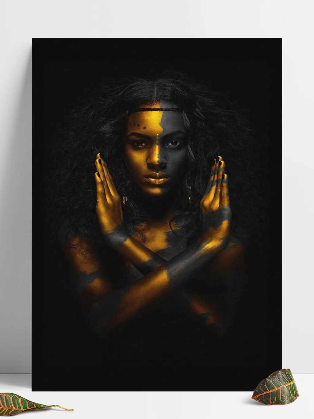 Hot sale decorative figure painting large size waterproof canvas crystal porcelain painting