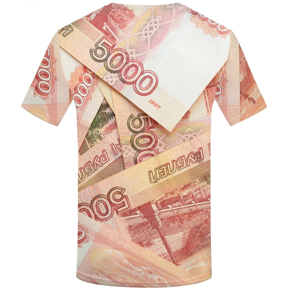 Money T shirt Men Russian Ruble Tshirts Casual Russia T shirts 3d Abstract Shirt Print Harajuku Tshirt Printed Short Sleeve