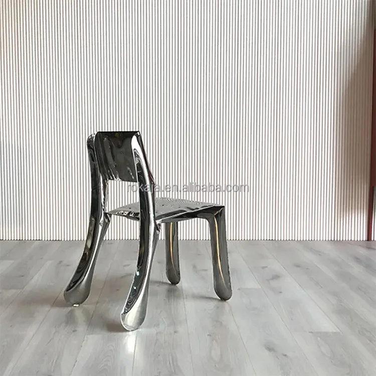Unique Design Stainless Steel Single Chair Metal Balloon Backrest Lounge Chair Home Furniture Living Room Decorative Chairs