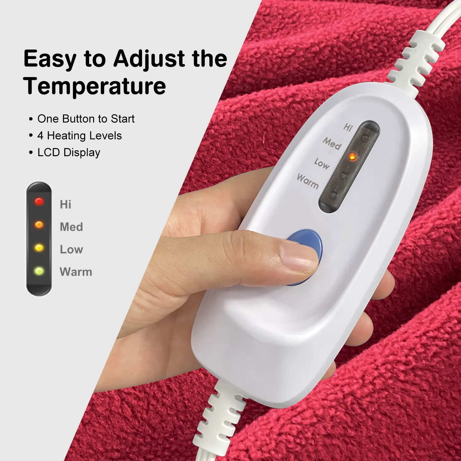 Amazon Manufacturer  5 Heat Settings Temperature Switch Heating Bed warmer Throw Electric Blanket Switch