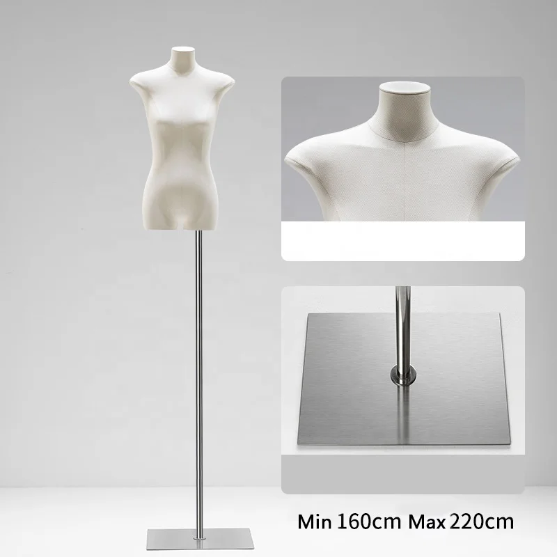 Model mannequin female women clothing wide shoulders half body showcase window fashion store display stand full body