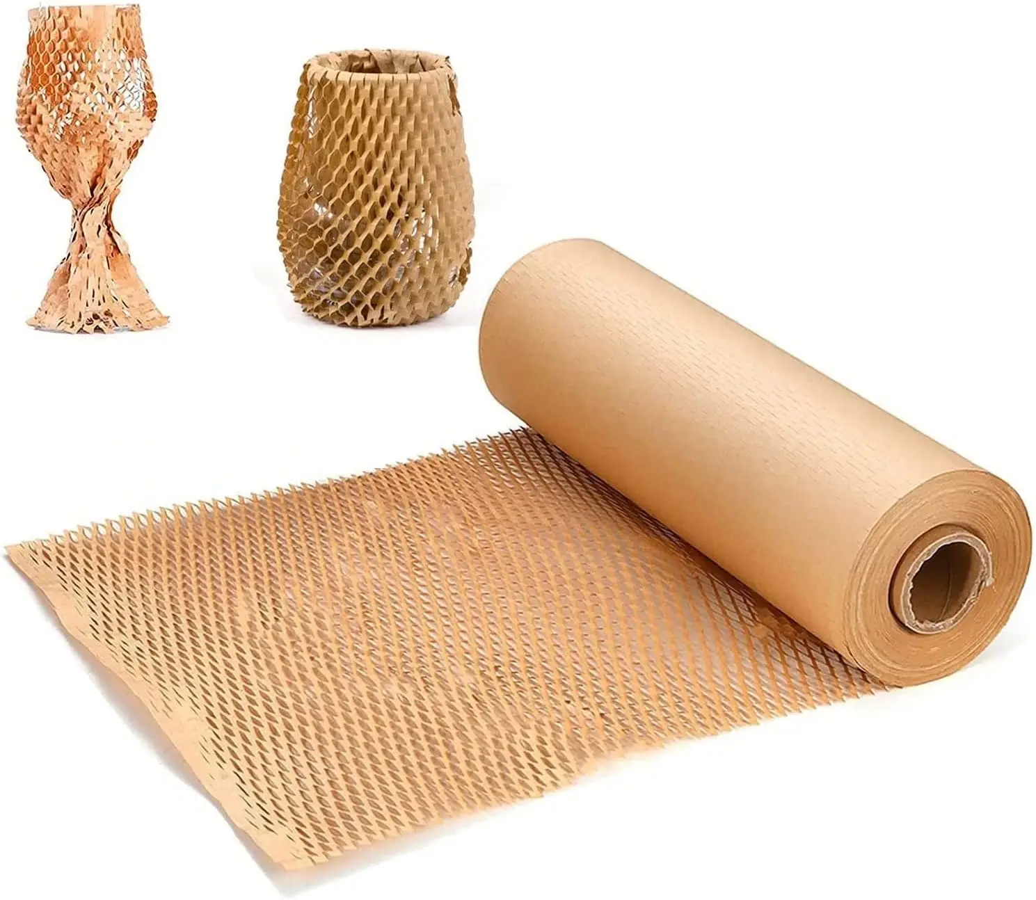 Wholesale Kraft Paper Honeycomb Roll Sustainable Alternative to Bubble Roll for Packing