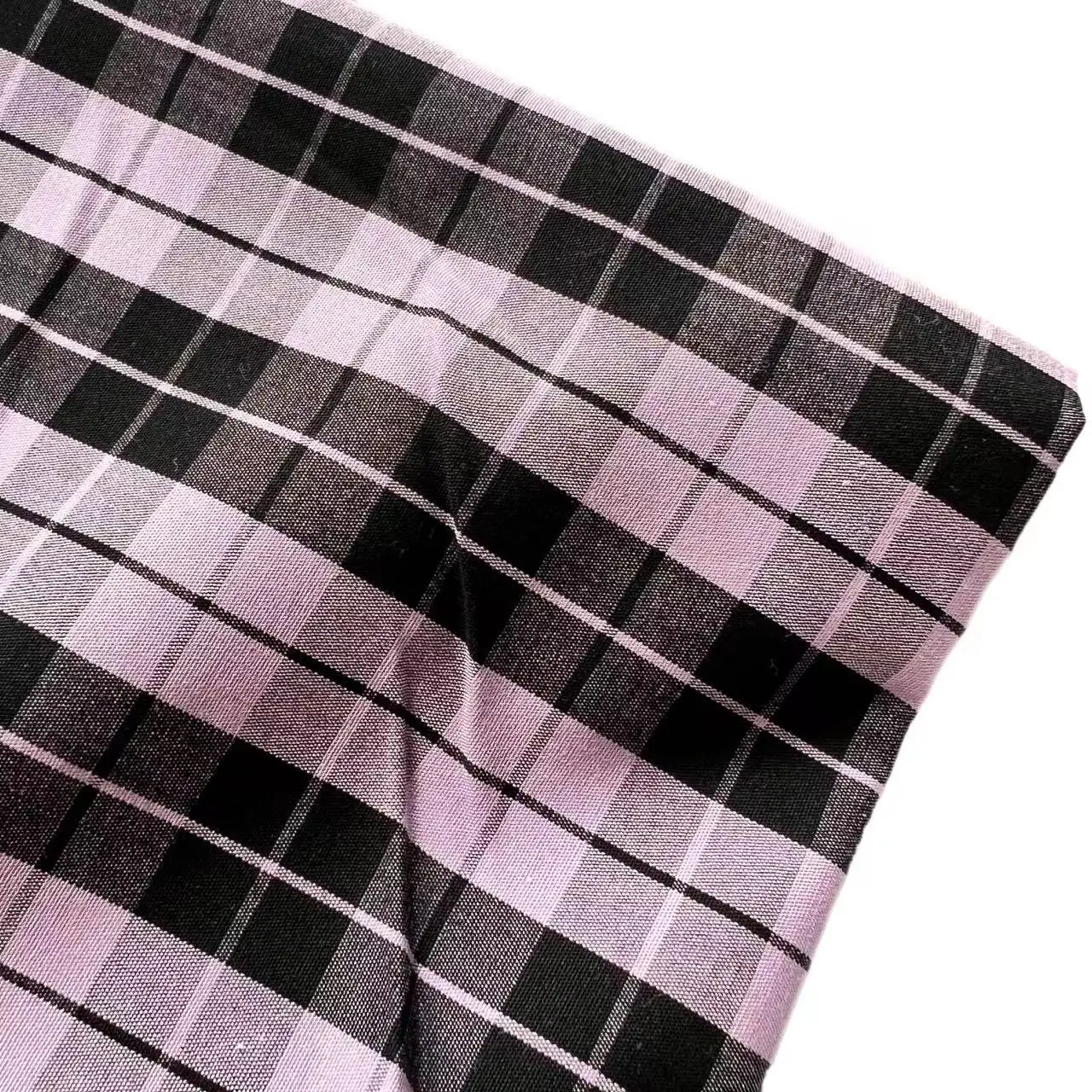Customized cool feeling stretch cotton nylon elastane plaid for casual shirts