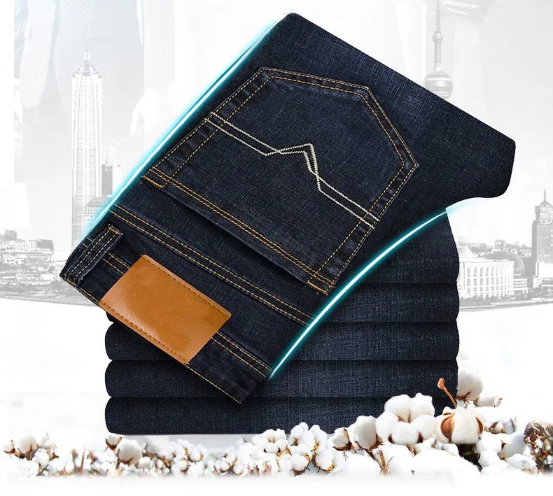 Office Men Jeans With Full Color Designer Jeans Italian Slim Fit Strech Black Jeans For Business and Vocation Wear