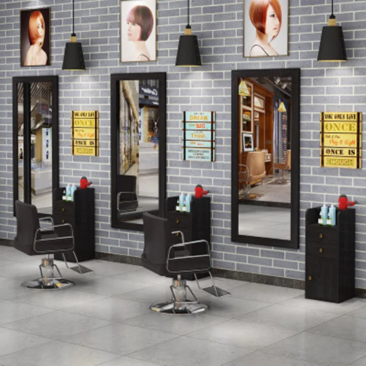 Wall Mount Beauty Salon Spa Hair Styling Station Desk with Cabinet Fashion Beauty Styling
