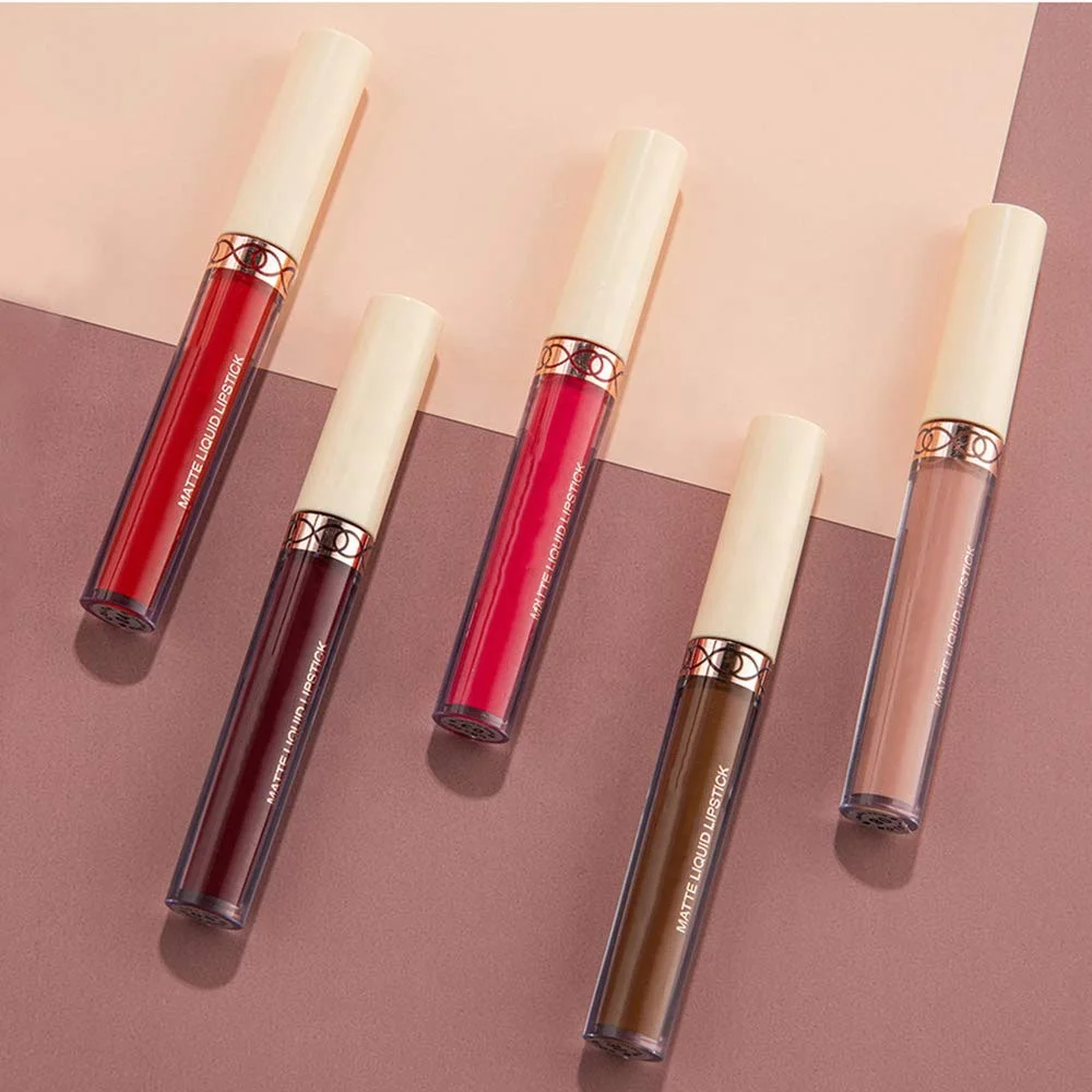 6Pcs Matte Liquid Lipstick Long Lasting Waterproof Velvet Lips Tint Non-Stick Cup Not Fade Lipgloss Makeup Sets for Girls Lipglo