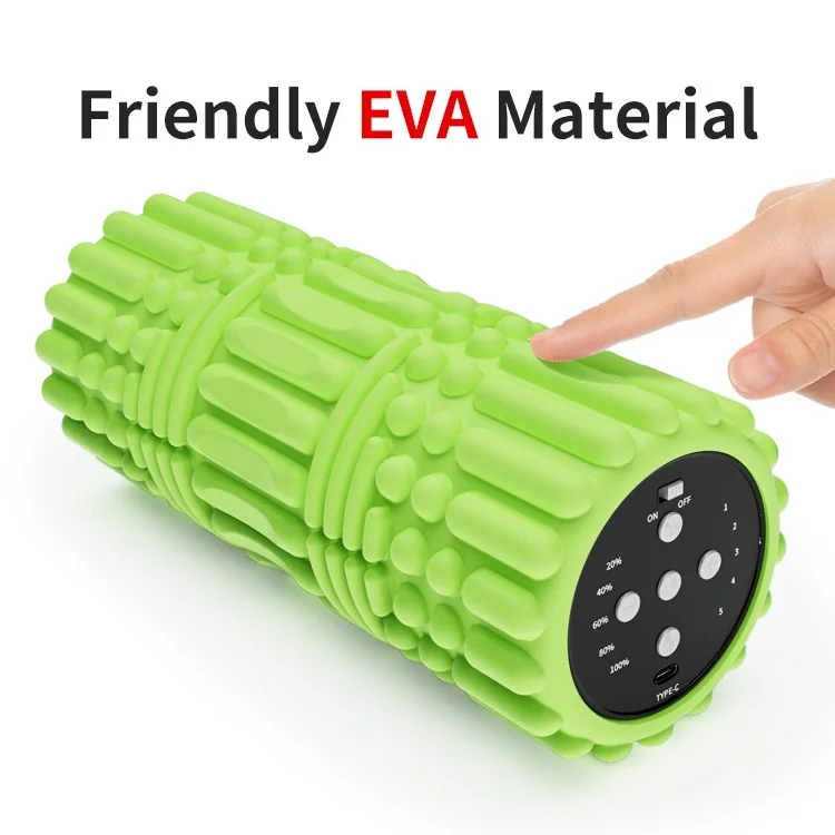 New Trending Electric Vibrating Fitness 33cm EVA Yoga Foam Roller with LED Display for Muscle Deep Tissue Percussion Relaxation