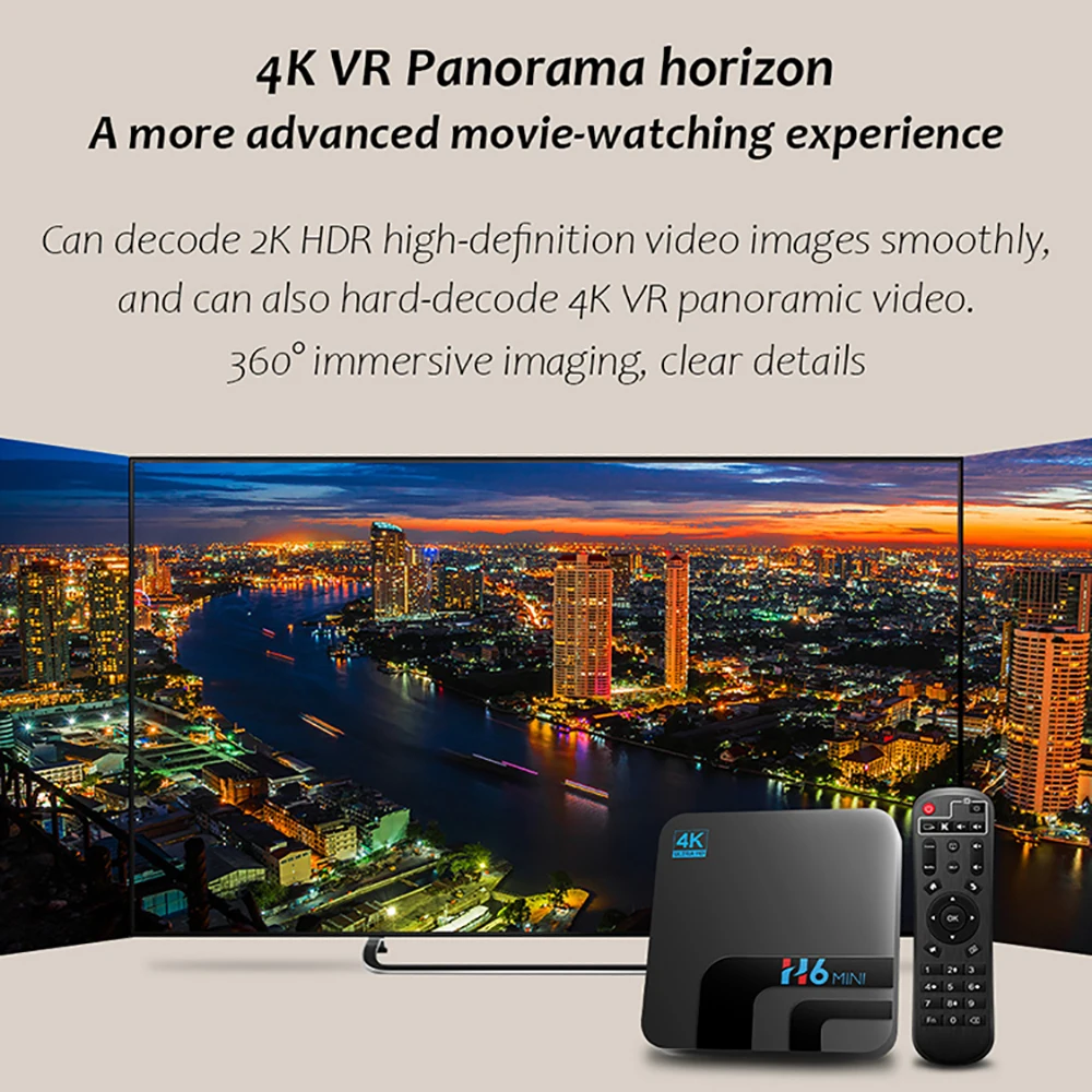 Best H6mini Tv Box 4k Android 10 4GB RAM 32GB 64GB ROM 2.4G/5.8G WIFI H.265 USB3.0 Media Player IPTV TV Box