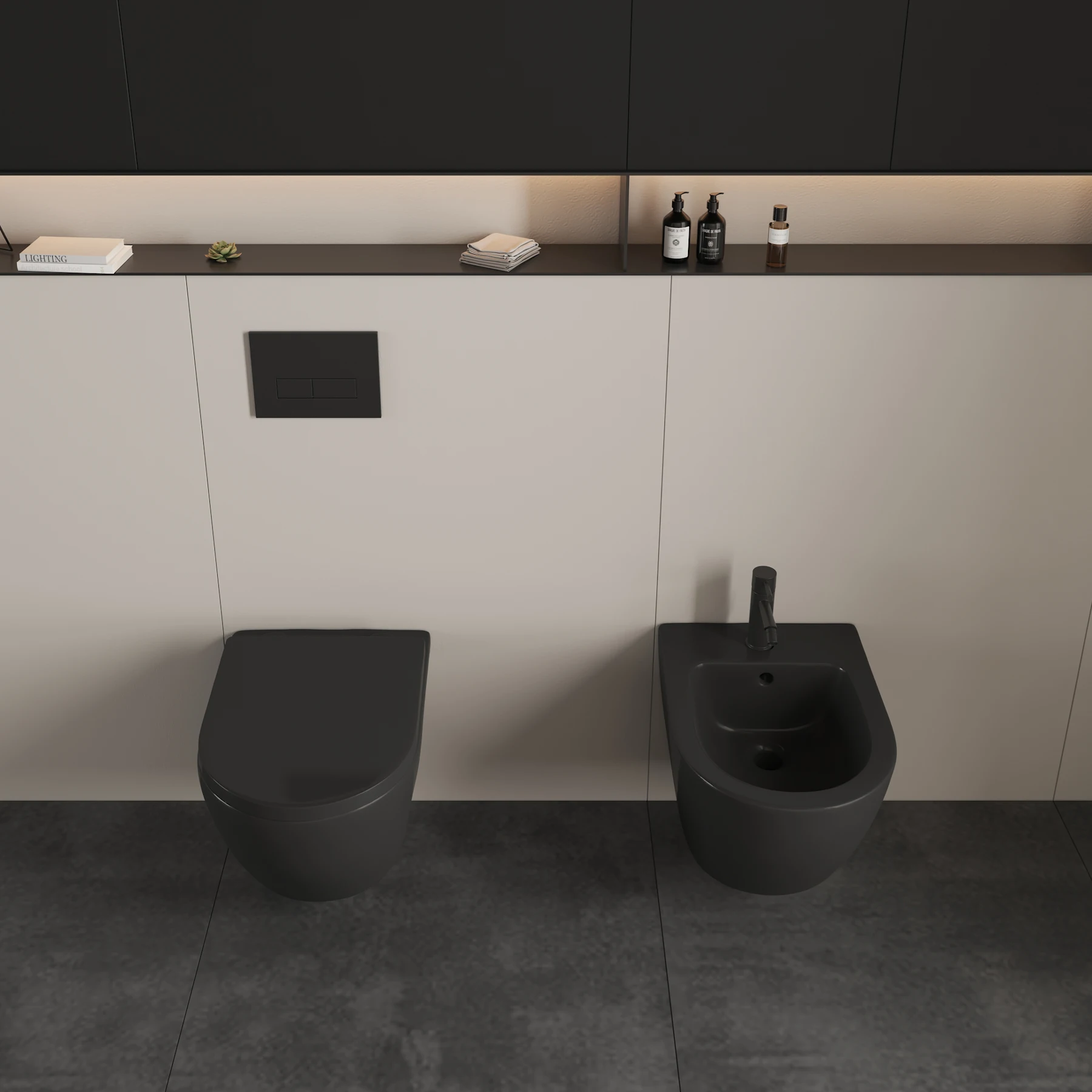 Joynfortune 2023 western style bathroom set matte black wall mounted toilet wall hung toiletee wc and bideet for hotel