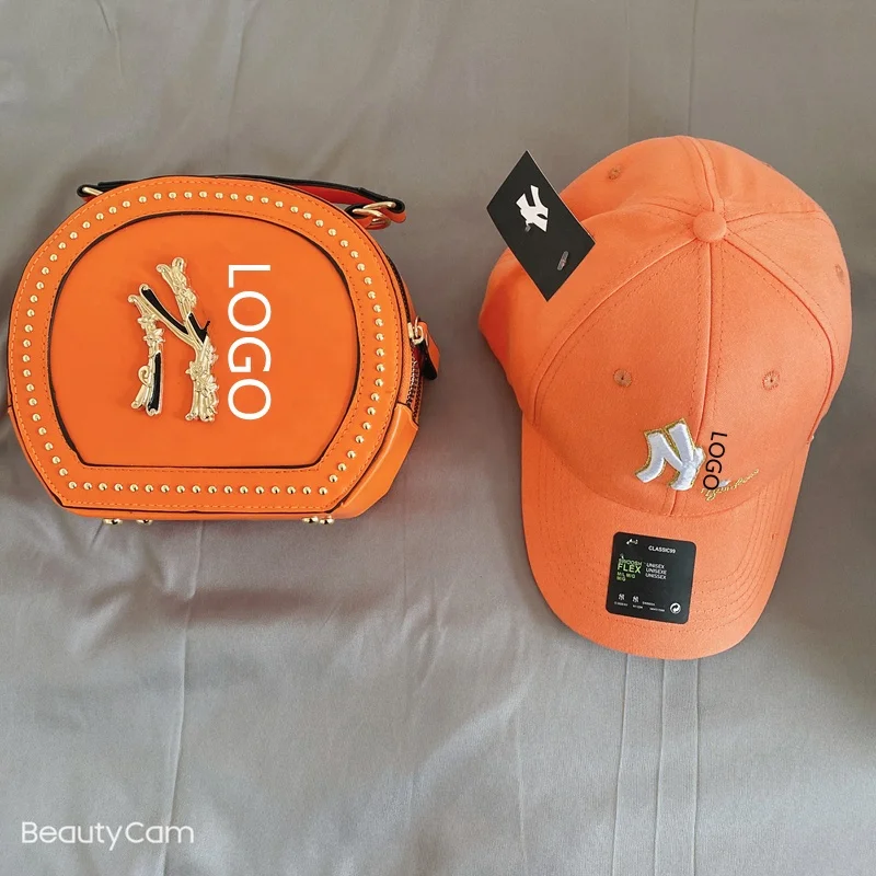 
2021 Stock Quick Shipping Latest Women n hats and bag set hand bags and hats Pu Y hat and purse set 