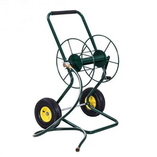 two wheel hose reel cart heavy duty rolling  hose caddie for gardening 350 Ft hose capacity