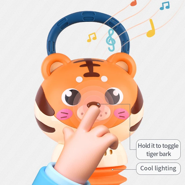 2024 New baby tiger accordion organ toys educational sensory musical instrument bell toy for infant 18+month