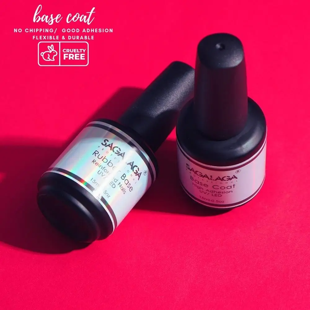 Wholesale 15ml Soak Off UV Led Gel Long Lasting Rubber Base Coat Top Coat Gel Polish Nail Art Salon Private Label