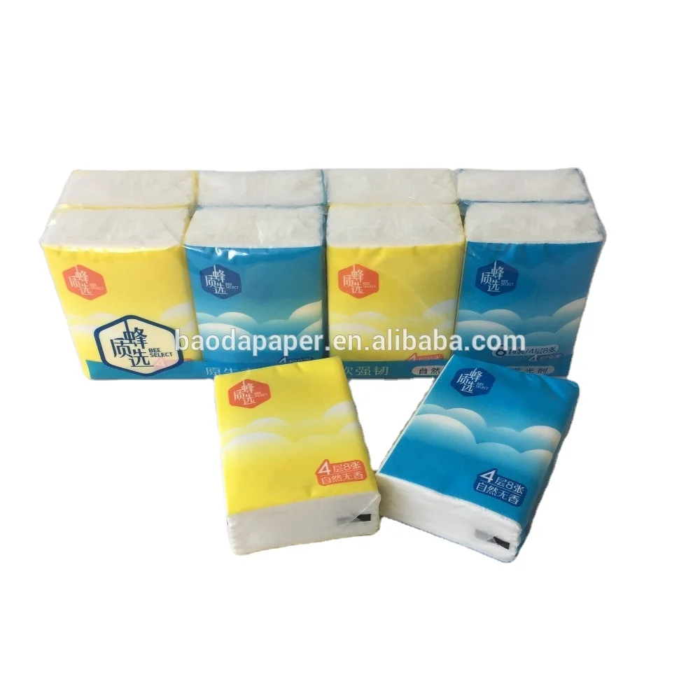 100% raw wood pulp hot sale and Ultra soft  Handkerchief Tissue 3 ply 4 ply mini pocket tissue in Canada 2020