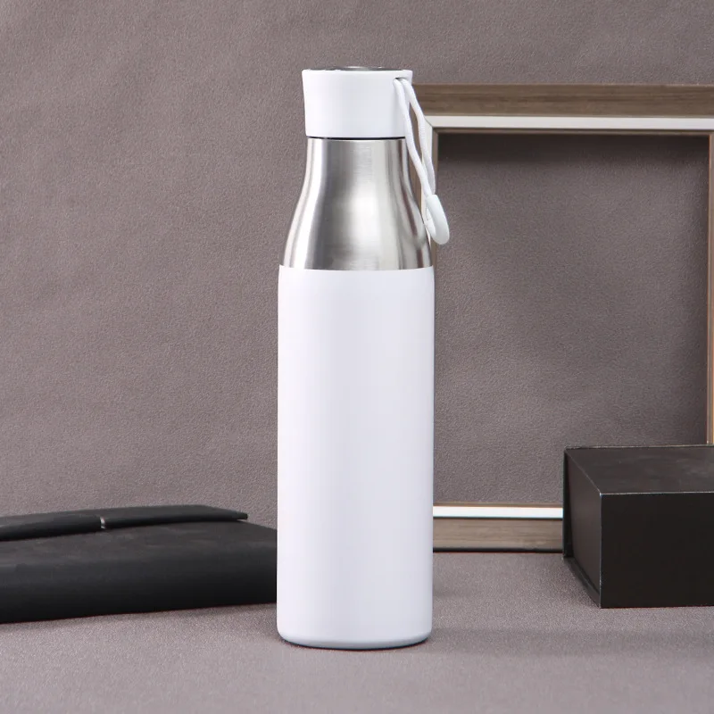 Motivational  Fitness 17oz Metal Vacuum Flasks Sport Water Bottles With Handle Lid Food Grade Outdoor Portable Water Bottle