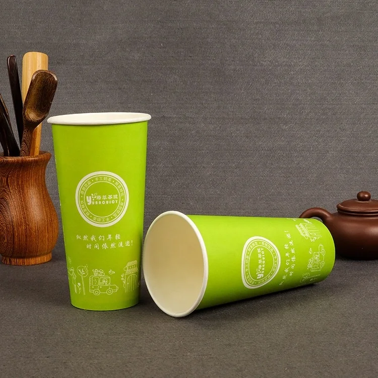 
Large Size Double Side PE Coated Disposable Paper Milkshake Drinking Cup 22oz 24oz 26oz 