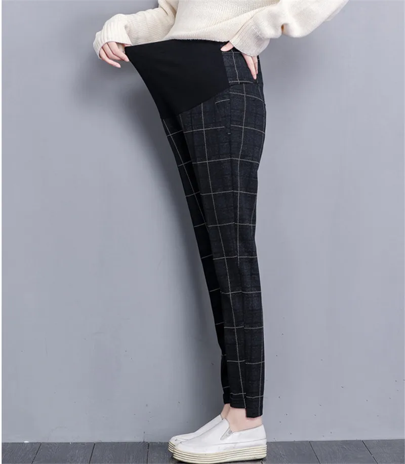 
Autumn fashion plaid loose casual harem long maternity pants 