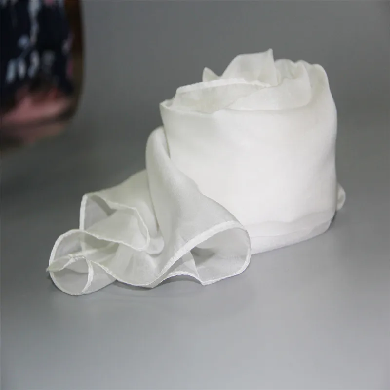 Hot sale  custom plain white chiffon silk scarf for plant dyeing