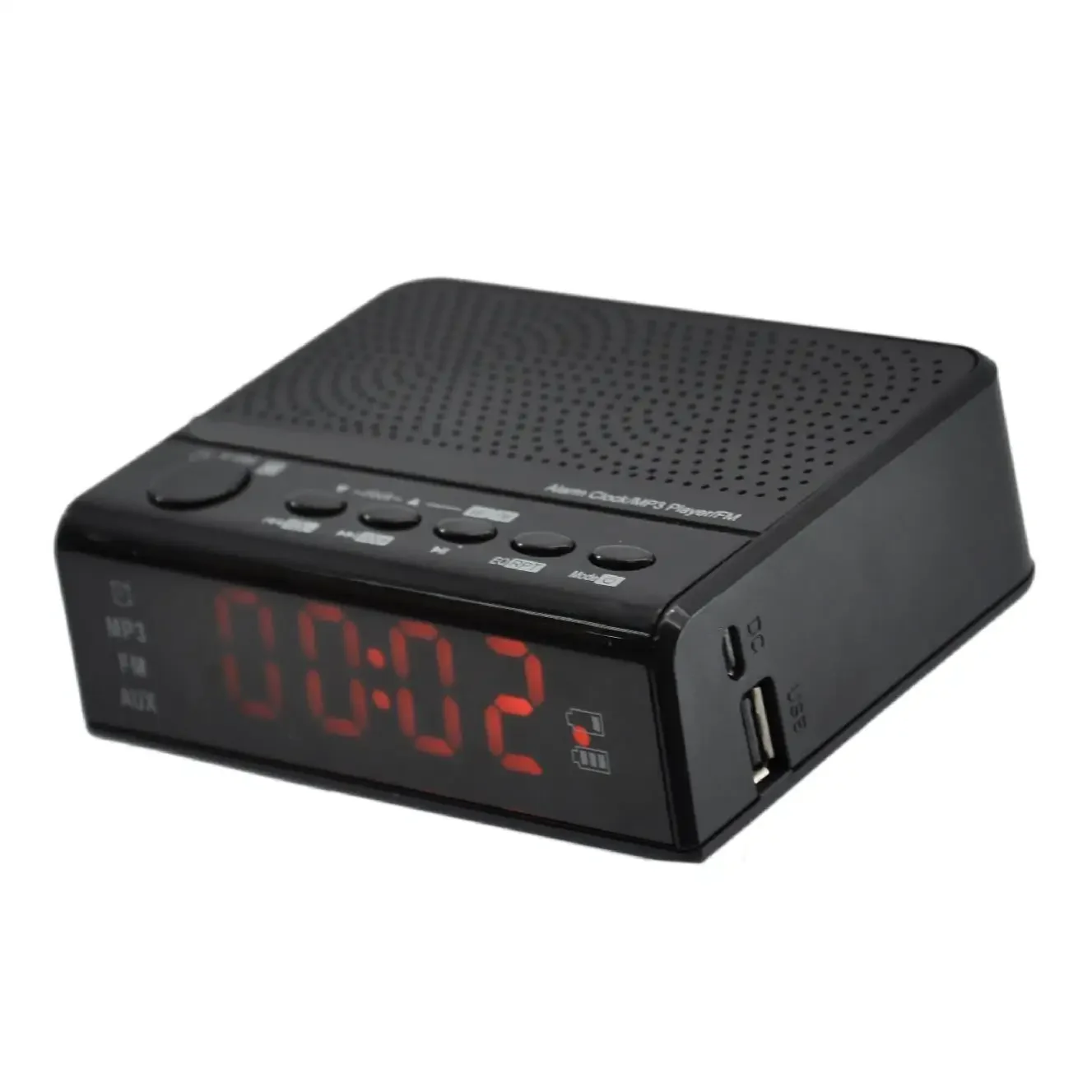 China Supplier Wireless Speaker Alarm Clock Radio FM TF Function Rechargeable Battery