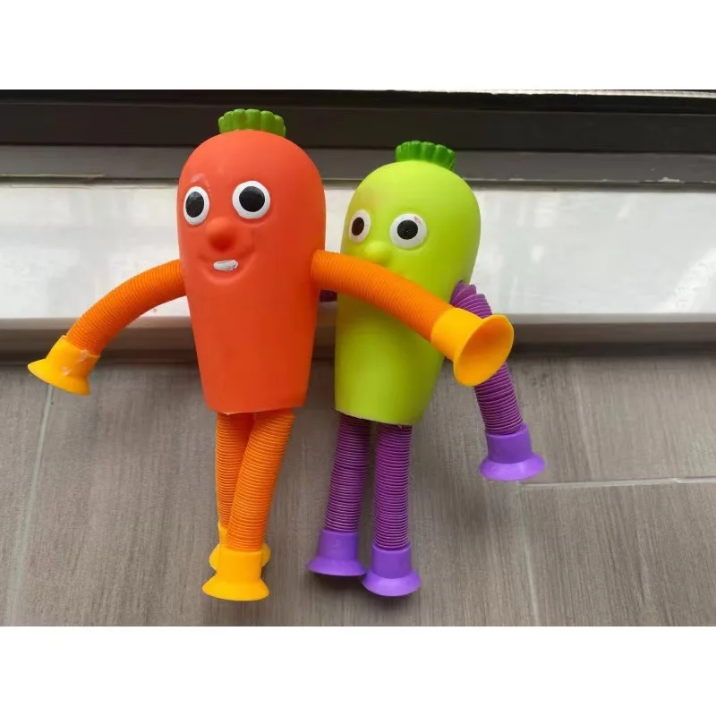 2024 Tiktok Hot Sale Versatile Telescopic Tube Sucker Radish Pinch Music Decompression Versatile Modeling Toys