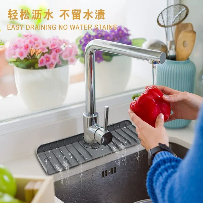 Amazon top seller mat countertop silicone water guard under the kitchen drying sink pad liner splash faucet mat