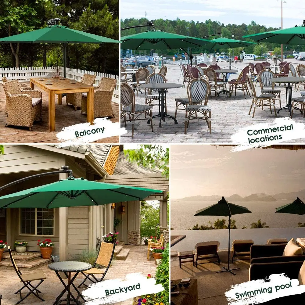 Garden Patio Balcony Hotel Restaurant Retractable Wheather Hawaiian Umbrella Outdoor Umbrella