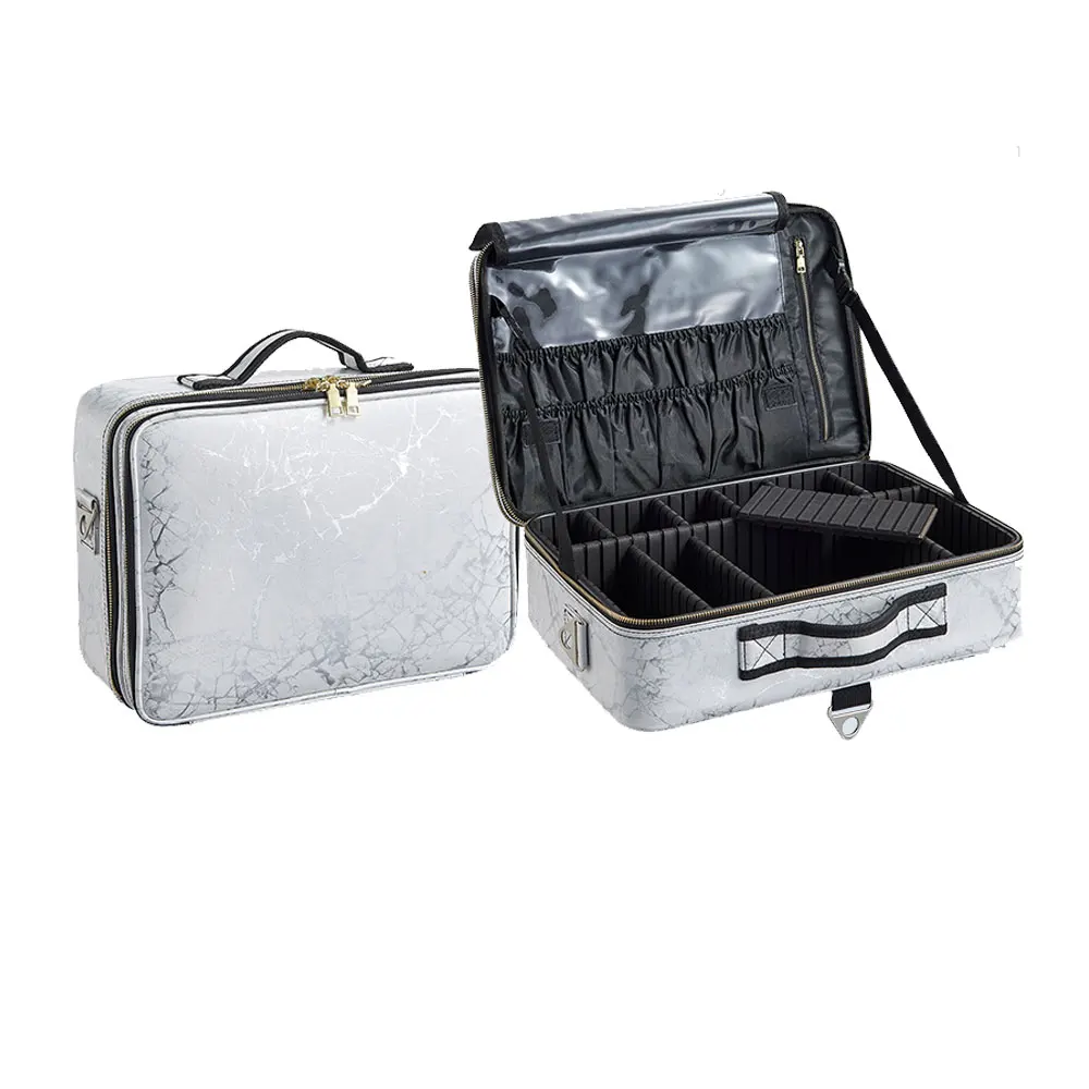 New Arrival 2021  Makeup Cosmetic Case Organizer Portable Artist Storage Bag with Adjustable Dividers Jewelry Digital Accessorie