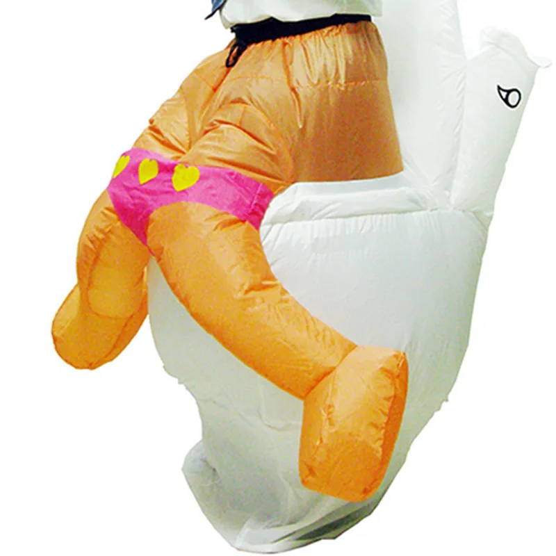 Wholesale Free Size Walking Funny Halloween whimsy Adult toilet Inflatable Costume suit