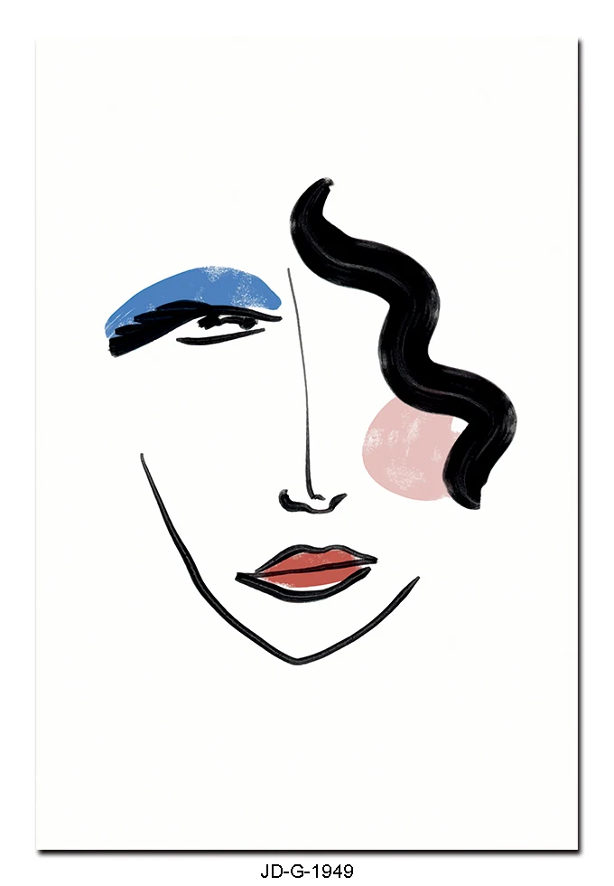 Оригинальный постер в скандинавском стиле для домашнего декора гостиной простой абстрактный портрет современная картина Художественная печать на холсте настенная живопись