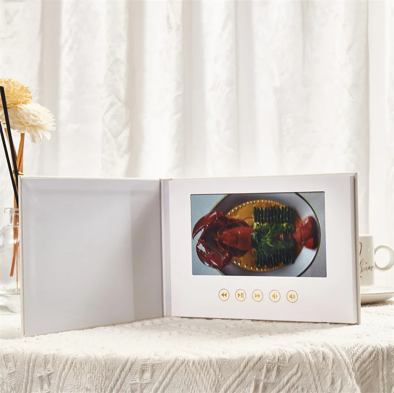 Video Greeting cards  5'/7'IPS LCD Screen hardcover Digital Album video Brochures for Weddings birthdays holiday anniversaries