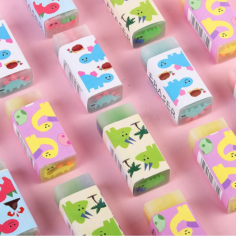 New Designer Dinosaur Shaped Erasers School Supplies Creative PVC Eraser for Students