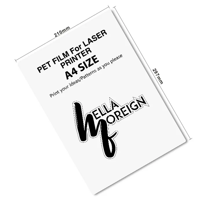 Alcohol Resistance Laser printer Blank PET film Material Adhesive PET film for Laser printer