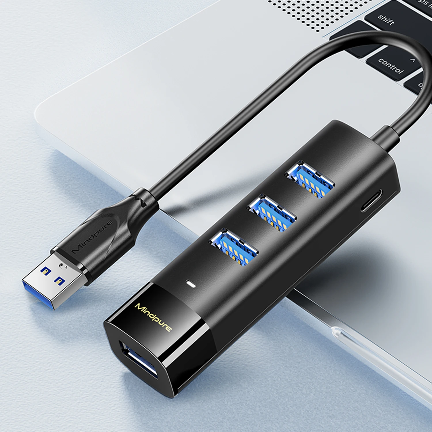 Mindpure high speed 5Gbps 5V/2A 12TB Type-C power supply type c usb 3.0 hub 4 ports in 1 usbc docking station adapter