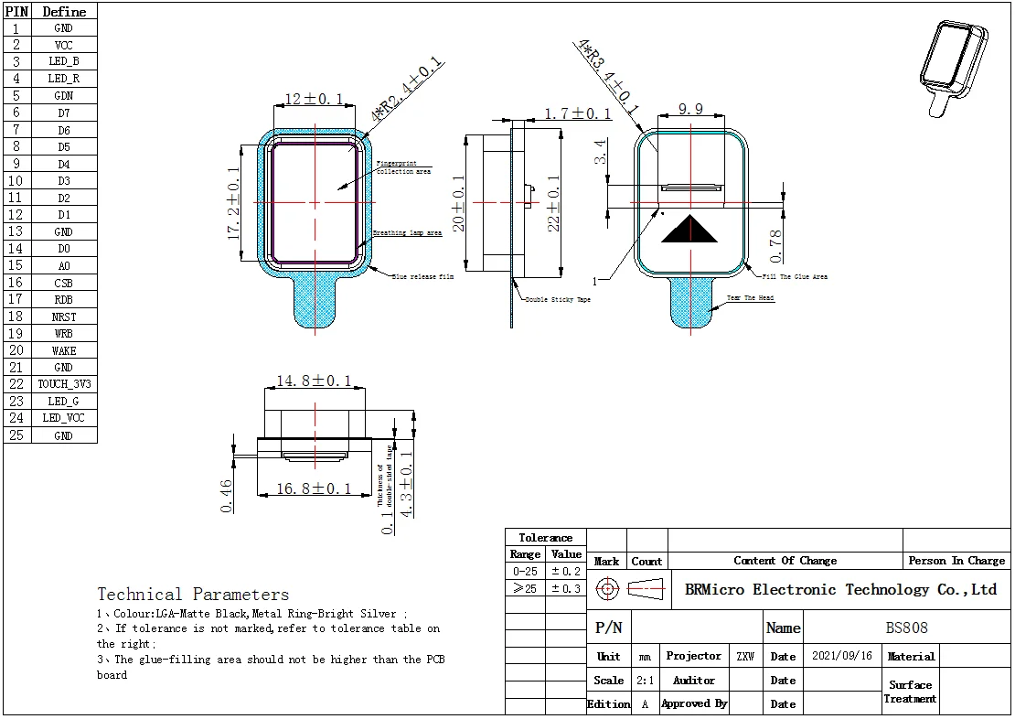 Integrated Circuit IC Chip Independent Access Control Fingerprint Electronic Components Semiconductor Design
