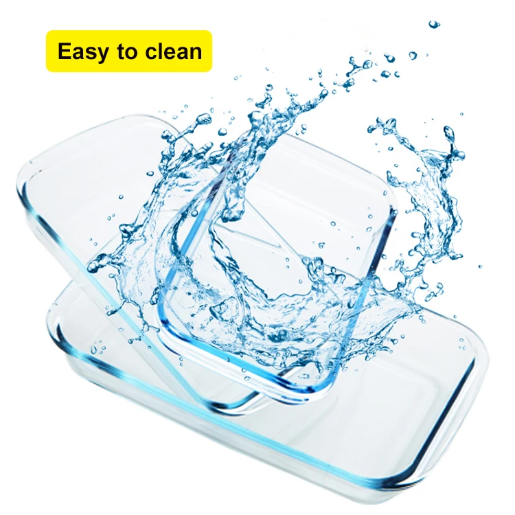 
High temperature resistance glass baking tray microwave oven glass bakeware set pizza pan 